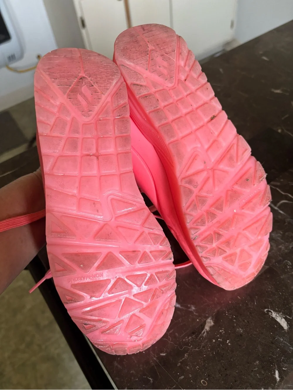 Skechers girls Coral-Pink Platform Sneakers